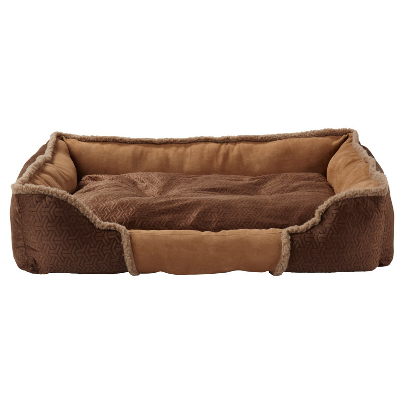 Vandyke Geometric Pet Bed, 19 cm H x 73 cm W x 54 cm D, Brown