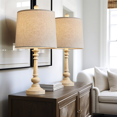 20" Retro Style Farmhouse Table Lamp，for Living Room Bedroom Rustic Bedside Lamp