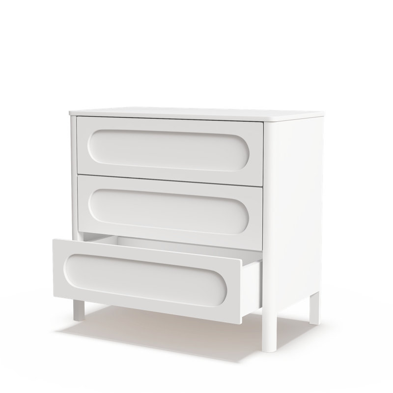 Lulla & Lulli Solid Wood Changing Table Dresser with Drawers, White