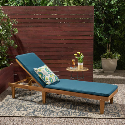 Moulton Outdoor Reclining Chaise Lounge with Cushion