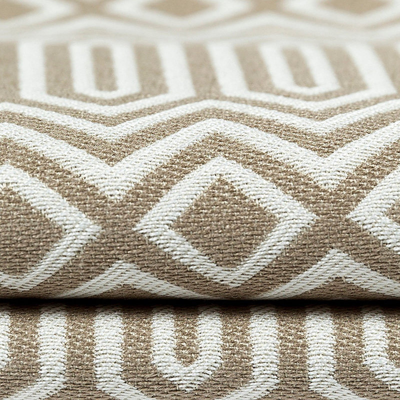 Cynthia Geometric Square Cushion Cover, 43 x 43 cm, Taupe