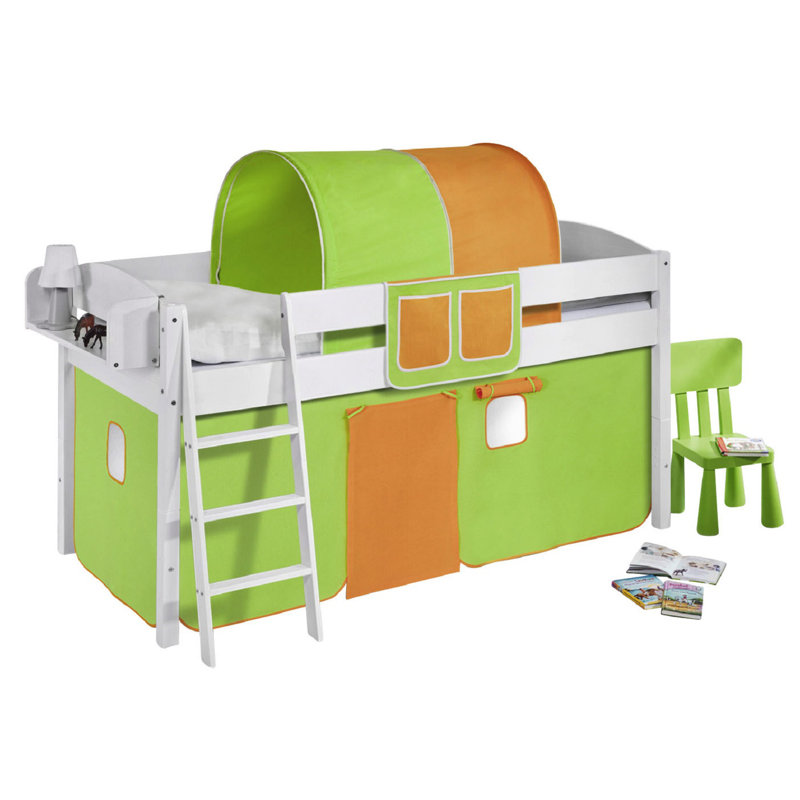 Basic European Single Mid Sleeper Bed with Curtain