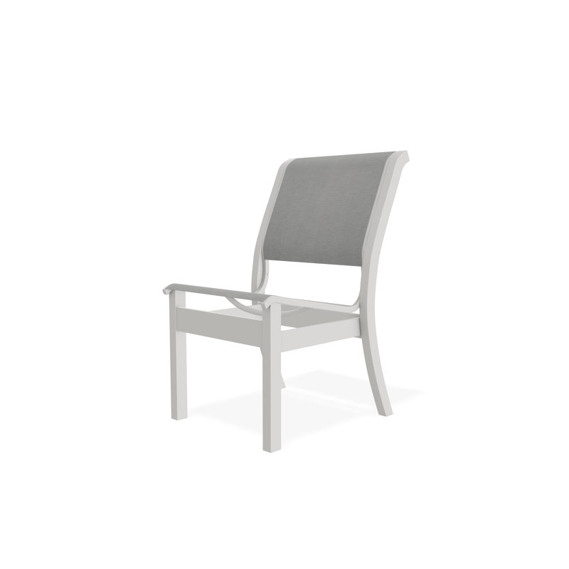 Leeward Outdoor Dining Chair, Snow, Alloy Sunbrella®