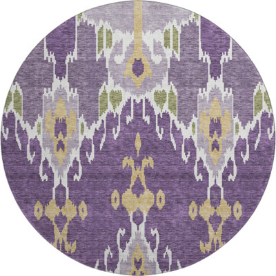 Premium Machine Washable Prisco Purple Rug