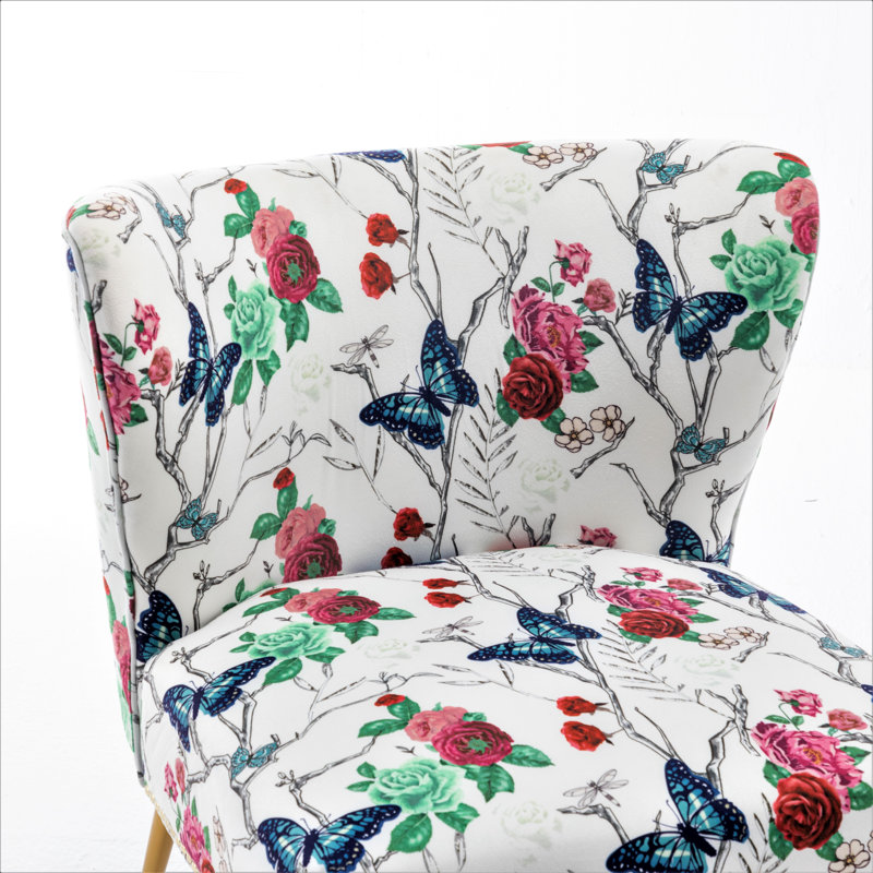 Friant Upholstered Slipper Chair, White 100% Polyester