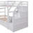 Lit superposé simple au-dessus de simple avec lit gigogne simple et 3 escaliers de rangement-991312810