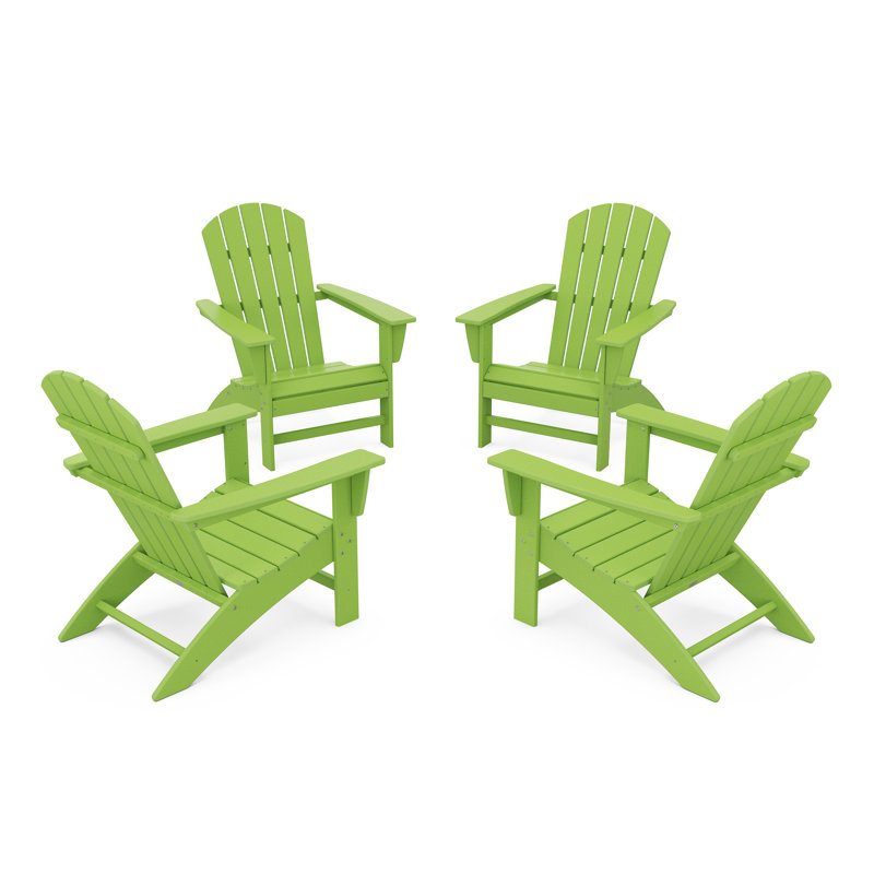 POLYWOOD Nautical Adirondack Conversation Set, Lime