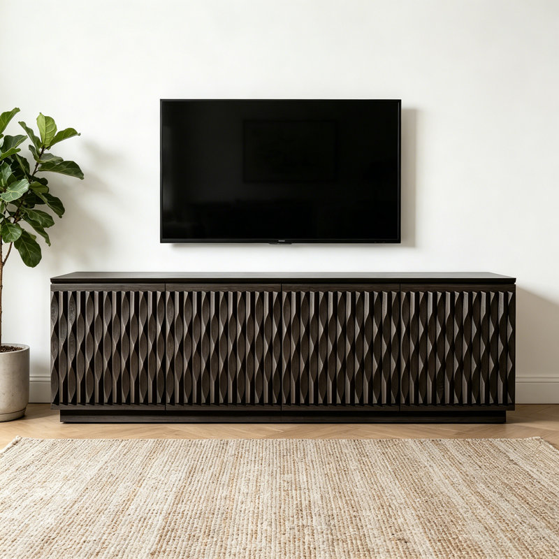 Meuble télé avec rangement de style américain, Noir