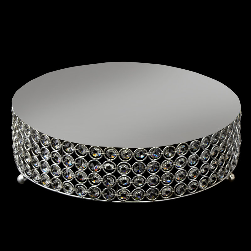 Bittner Cake Stand, Silver, 4.12" H x 18" W x 18" D
