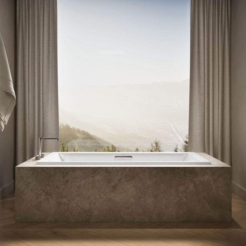 Underscore® 72" x 36" Drop In Soaking Acrylic Bathtub, White