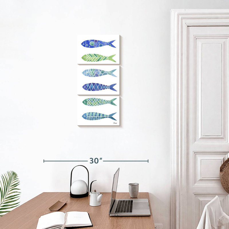 Lignée de poissons de la Baltique, H 27 po x l 12 po
