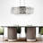 32'' Stainless Steel Kitchen Island Chandelier – 8-Light Modern Drum Fixture with G9 Bulb Base