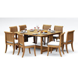 6 Seats 7 Pcs Grade-A Teak Wood Dining Set: 60" Square Rectangle Butterfly Table And 6 Giva Armless Chairs #11GV1400