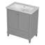 Ensemble de meuble-lavabo multifonctionnel avec portes et tiroir 30 po avec cadre et panneau de fibres à densité moyenne, gris-1152480925