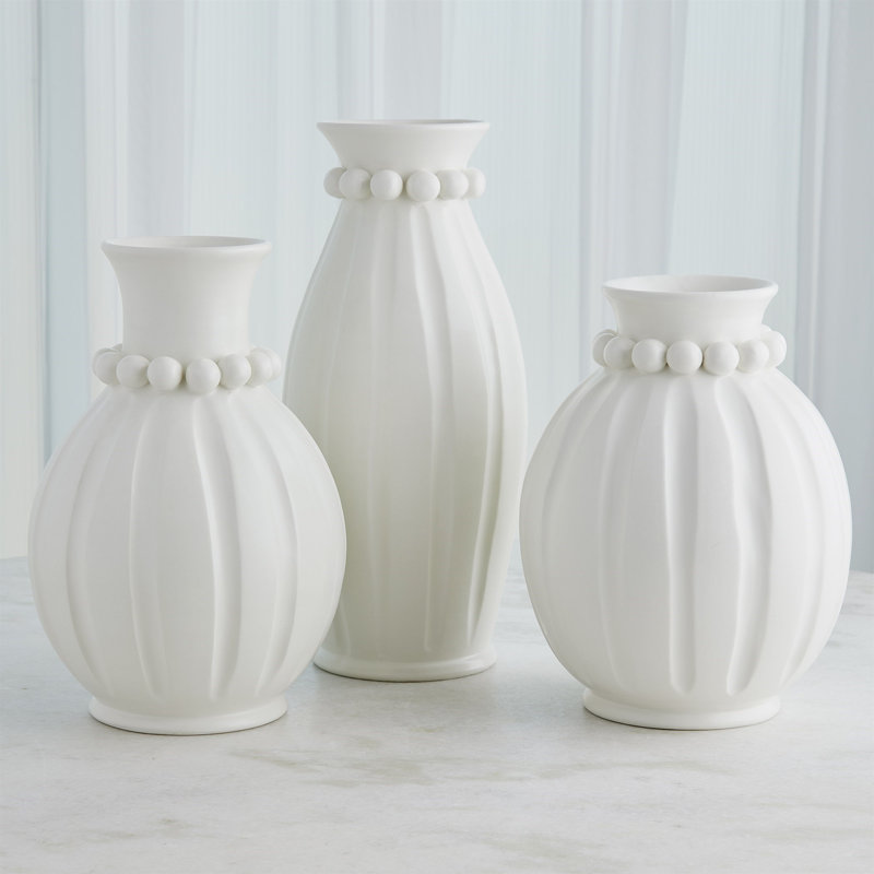 Pearl Vase-Matte White-Tall, 20" H x 9" W x 9" D