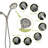 7 Hand Shower In Brushed Nickel Finish - 4.7-inch Head, 59-inch Hose, Adjustable Holder For Optimal Bathing Enjoyment With 7 Functions 4.7" Gel Nozzle 59" Stainless Steel Luxury Experience