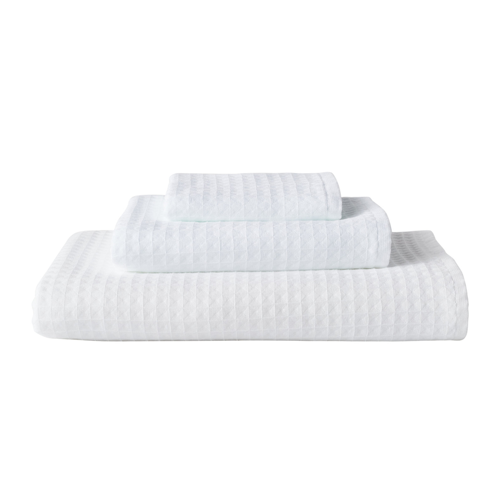 Waffle Twist 100% Cotton Hand Towel, White