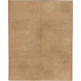 Wool Geometric Area Rug in Beige