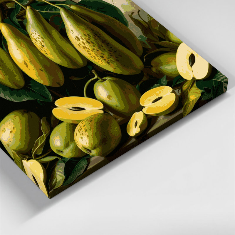 «Fruit Pawpaw», art mural sur toile vert, H 11 po x l 14 po