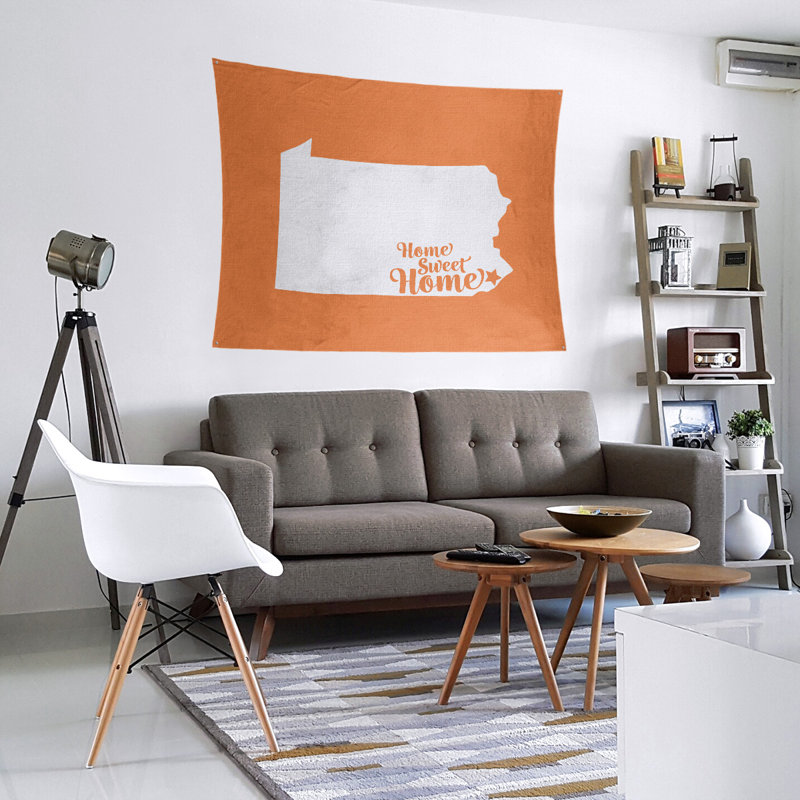 Tapisserie Home Sweet Philadelphia, H 80 po x l 68 po, Orange