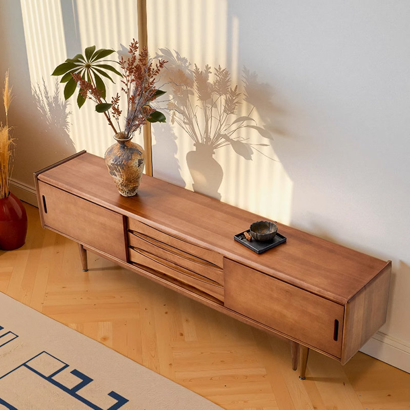 Simple and Retro Solid Wood TV Stand