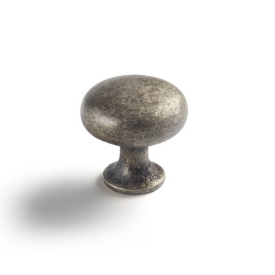 Goo-Ki 1 1/2" (1.5") American Mushroom Knob,Antique Sliver