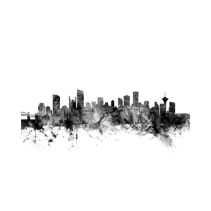 Vancouver, Canada In Black And White by Michael Tompsett - Wrapped Canvas Gallery-Wrapped Canvas Giclée