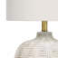 Lighting, H 21 po, lampe de table, abat-jour ivoire / crème, résine crème