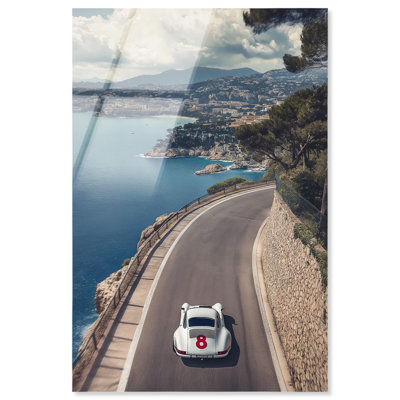 Fast Car Monaco Acrylic Print Retro Art Prints by Notoriart, Ready to Hang, 24 x 36