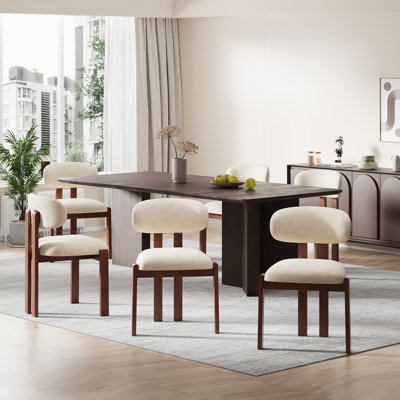Upholstered Solid Wood Dining Chair with Ergonomic Padded Backrest