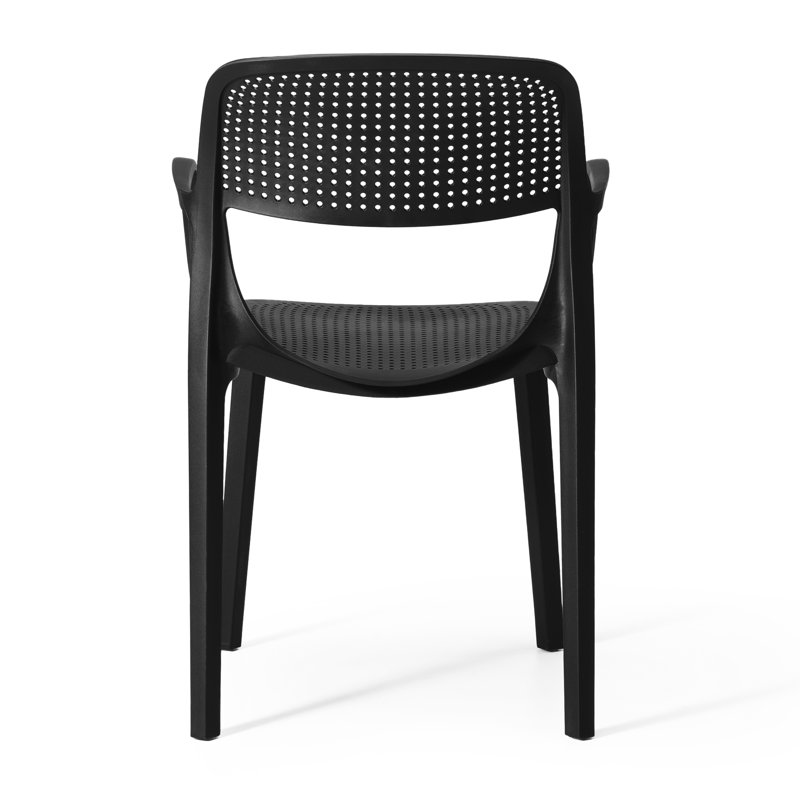 Outdoor Stacking Dining Armchair, Black