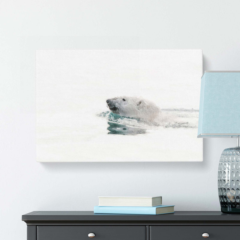 Polar Bear Swimming - Wrapped Canvas, 40cm H x 60cm W x 3cm D