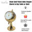 Traditional Roman Numeral Metal Quartz Movement / Crystal Tabletop Clock Gold
