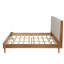 Très grand lit en bois avec tête de lit tapissier en forme de piano - Structure en bois robuste, blé-117598349