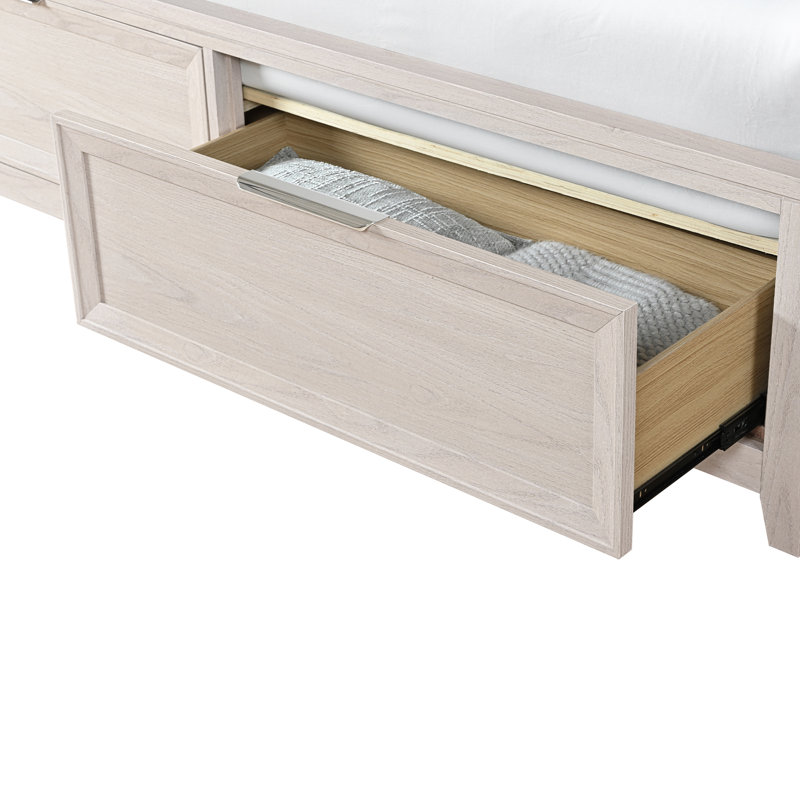 Lit à panneau tapissier Modern, Lit double, Beige