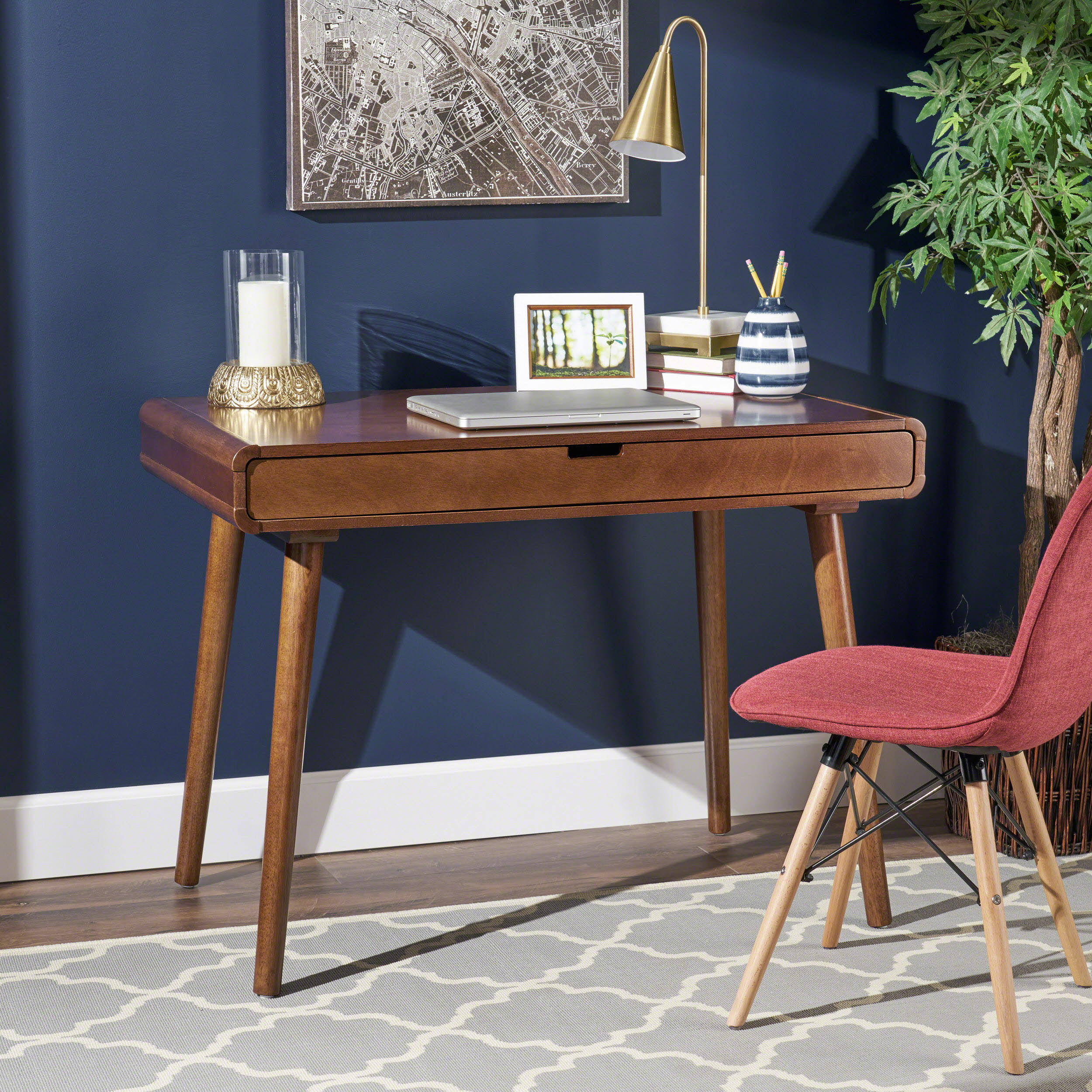 George Oliver Writing Desk, mid century desk & Reviews | Wayfair