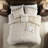 Oversized King Comforter - 100% Cotton Dyed, Taupe White Stripes, Comfortable