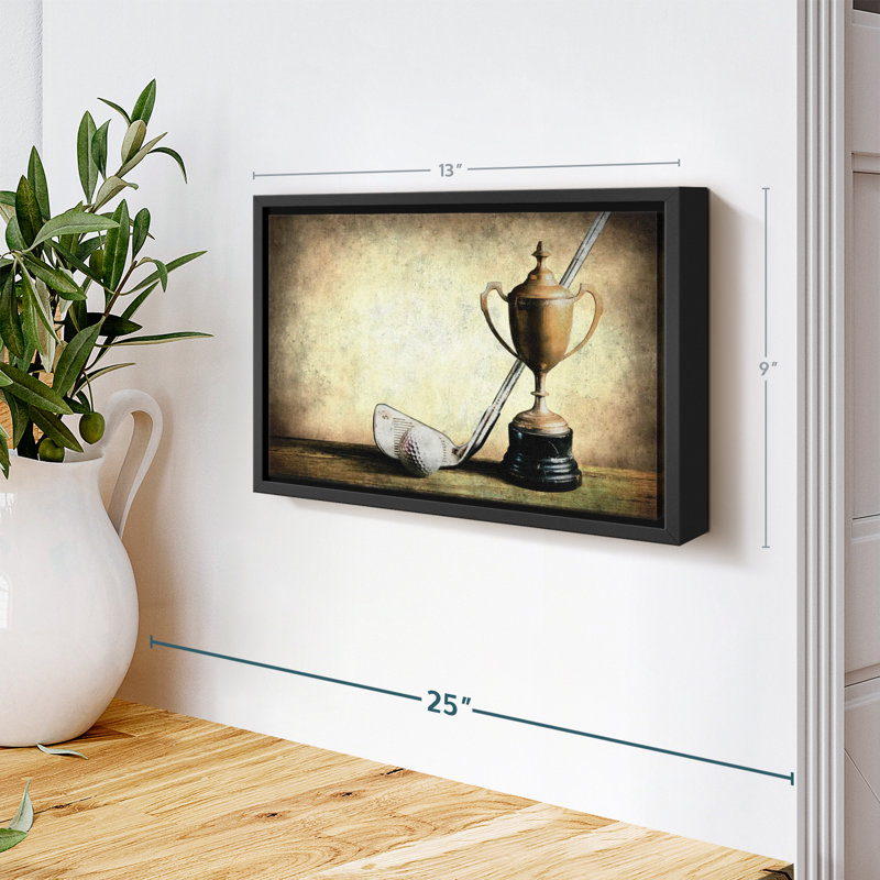 "Art mural trophée de golf", H 9 po x l 13 po