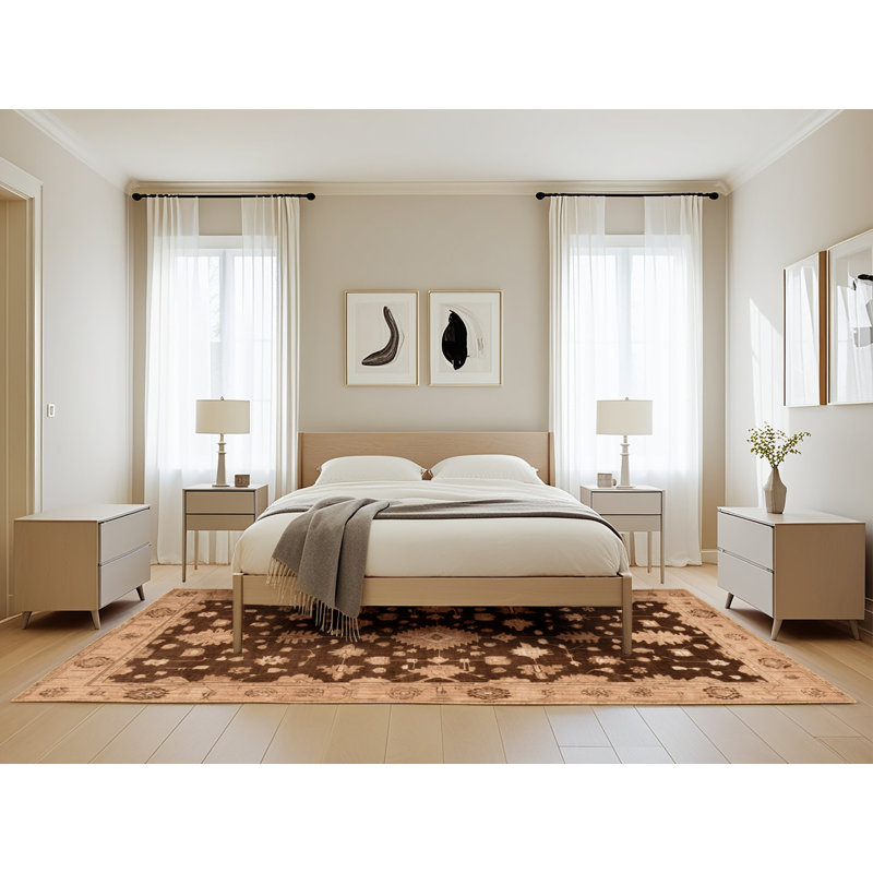 Tapis brun lavable à la machine, Rectangle de 5 pi x 8 pi