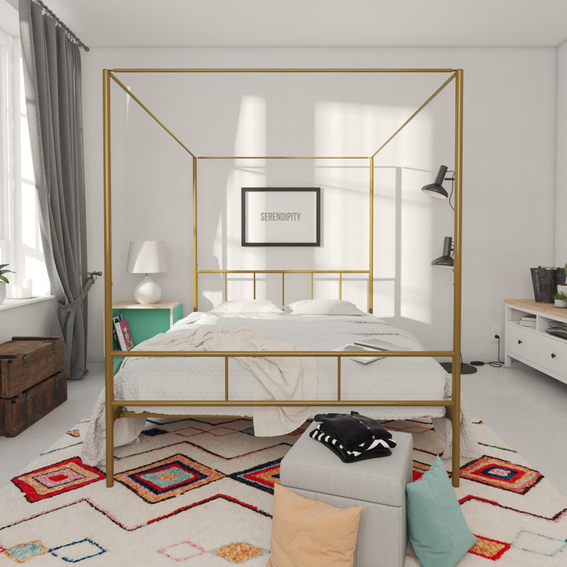 Lagano Metal Bed, Kingsize (5'), White