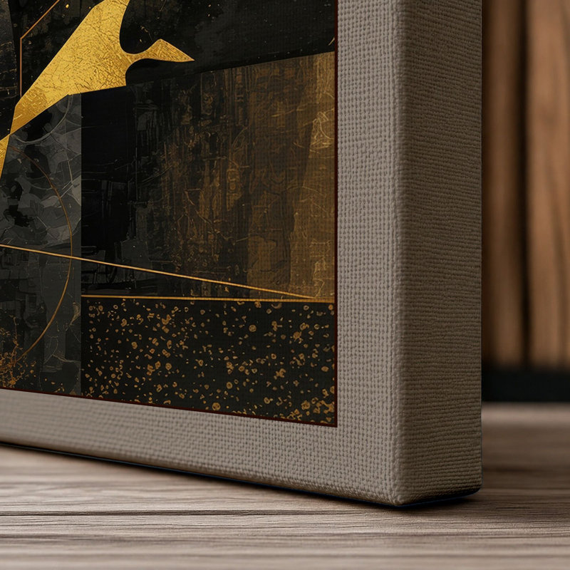 Moon Over Mountains Modern - Wrapped Canvas, 36x24 - 91.4 x 61.0 cm, Taupe Border
