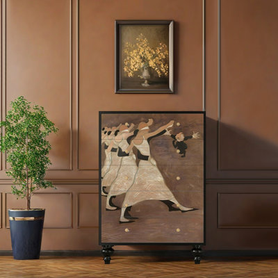 French literature art small crowd decor cabinet