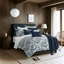 Ensemble de couvre-lit en coton bleu marine / blanc Provence-60308549