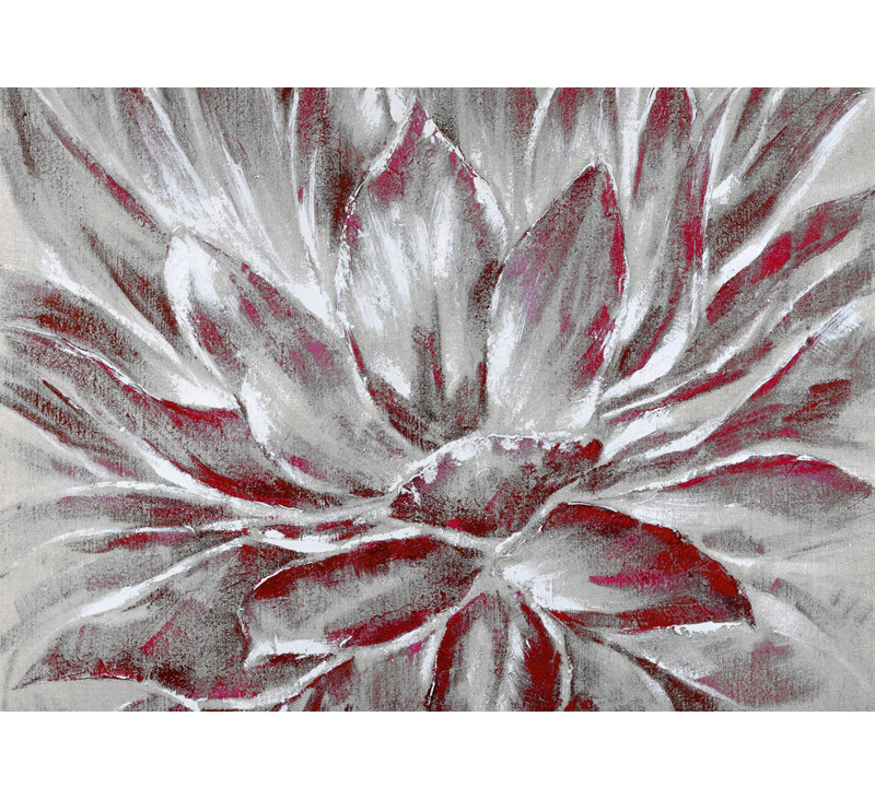 Red and Gray Flower - Contemporary Canvas for Home Decor