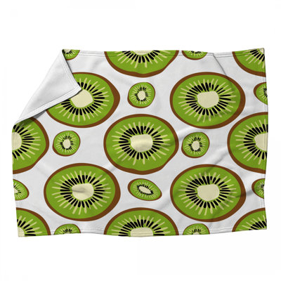 Jeté en molleton Kiwi Slices - Jeté alimentaire pour canapés ou lits