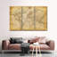 Ensemble de 3 pièces de carte du monde sur toile Old Century-1976251373