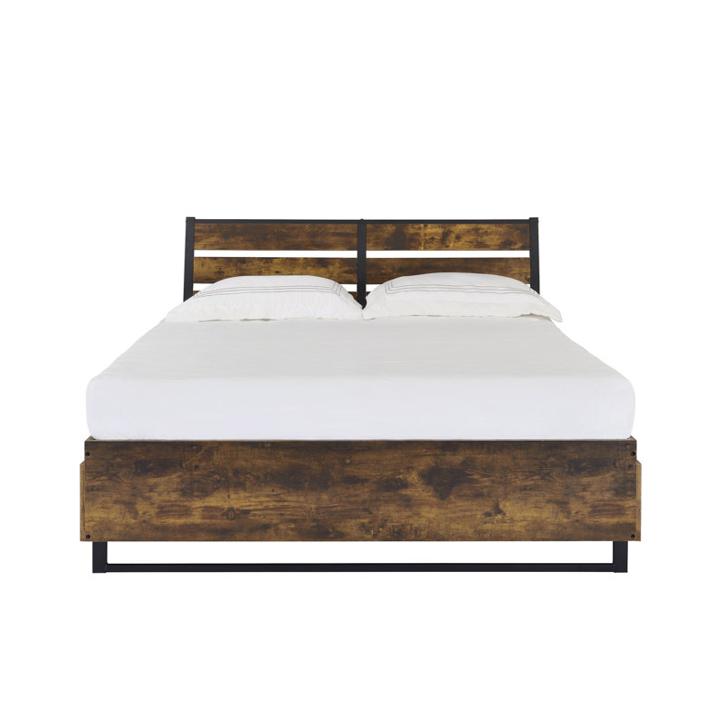 E. King Bed With Rustic Oak And Storage - Smooth Function & Design Space Construction
