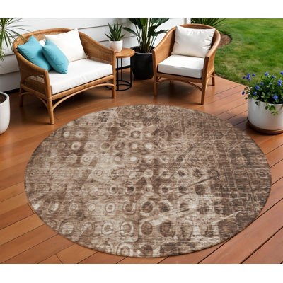 Tapis d'intérieur rond antidérapant 8 pi rond Ikat