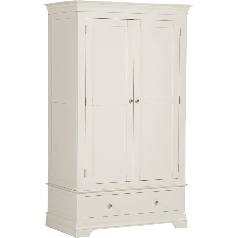 Adaleya 2 Door 1 Drawer Wardrobe, Ivory