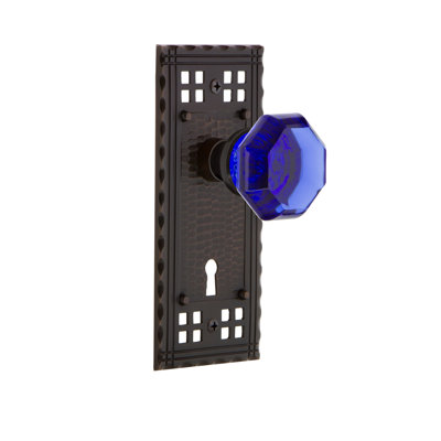 Craftsman Plate with Decorative Keyhole and Waldorf Cobalt Door Knob